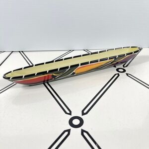 Clay Art Jalapeno Hand Painted Ceramic Olive Boat Serving Tray Mediterranean